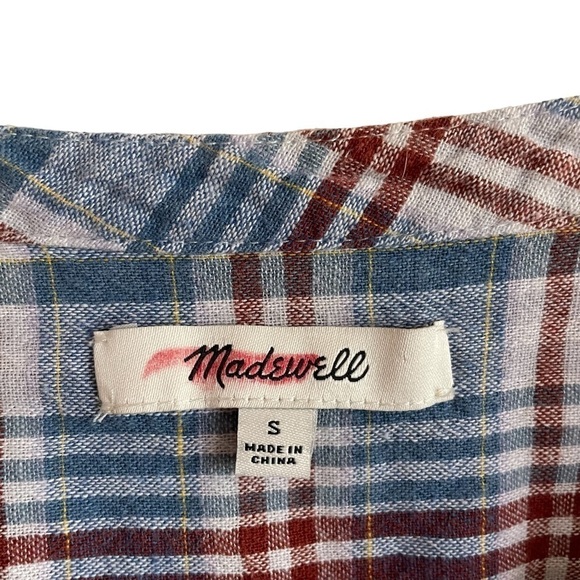 Madewell Leysfield Popover Shirt in Plaid, Size S - Picture 6 of 8